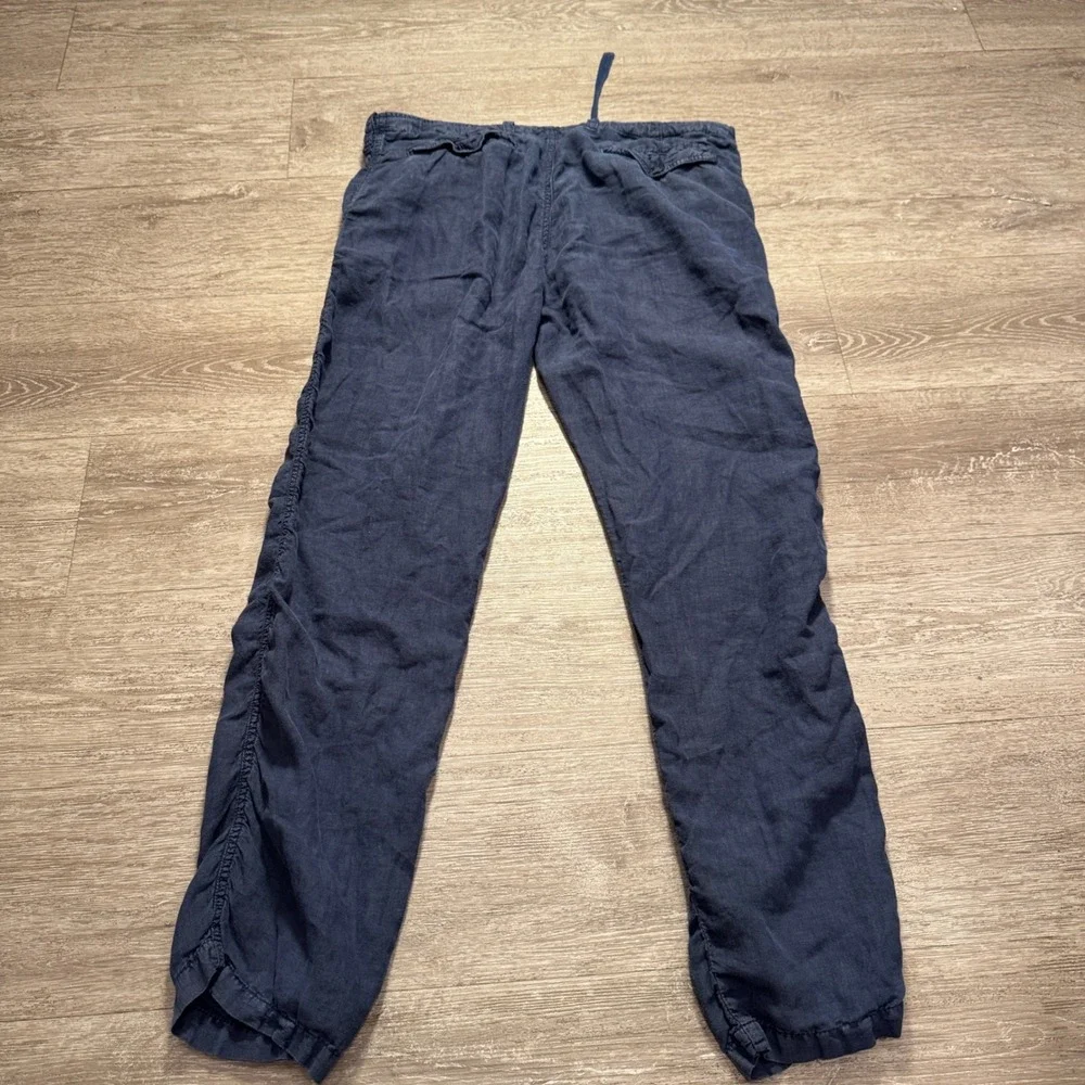 Kiwi Pants Mens XXL Blue 100% Linen Summer Beach Resort Saint Tropez 36x32